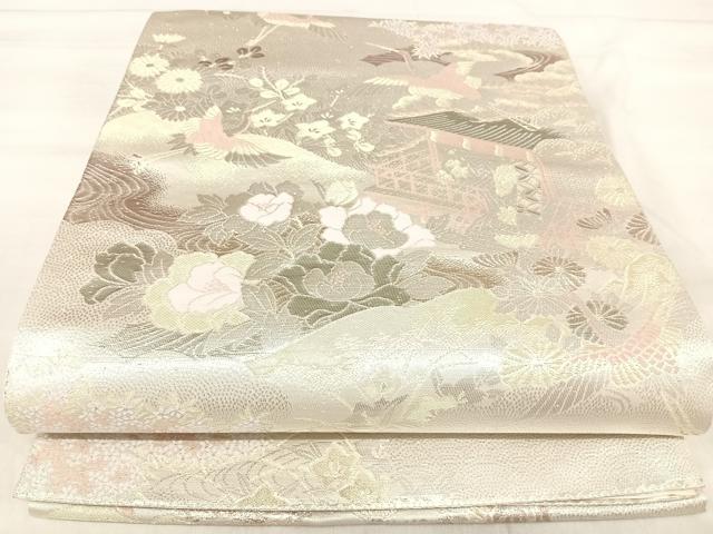 平和屋着物◎六通柄袋帯　唐織　平安の四季　プラチナ箔二重箔　正絹　逸品　AABJ0575yx