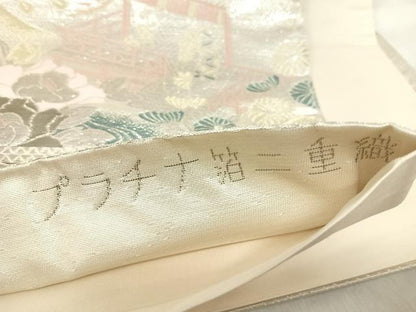 平和屋着物◎六通柄袋帯　唐織　平安の四季　プラチナ箔二重箔　正絹　逸品　AABJ0575yx