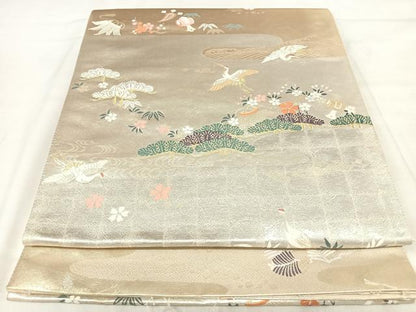 平和屋着物◎六通柄袋帯　唐織　作家物　永楽歌集　金銀糸　正絹　逸品　AABJ0577yx
