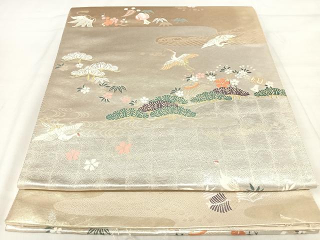 平和屋着物◎六通柄袋帯　唐織　作家物　永楽歌集　金銀糸　正絹　逸品　AABJ0577yx