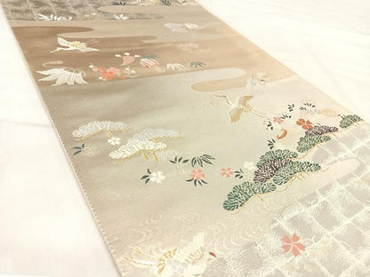 平和屋着物◎六通柄袋帯　唐織　作家物　永楽歌集　金銀糸　正絹　逸品　AABJ0577yx