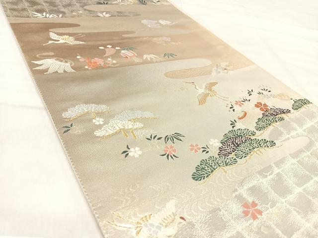 平和屋着物◎六通柄袋帯　唐織　作家物　永楽歌集　金銀糸　正絹　逸品　AABJ0577yx
