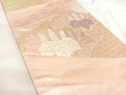 平和屋着物◎六通柄袋帯　唐織　桐文　金糸　正絹　逸品　AABJ0586yx