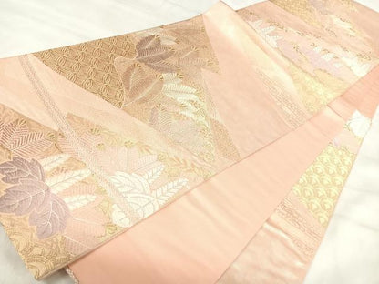 平和屋着物◎六通柄袋帯　唐織　桐文　金糸　正絹　逸品　AABJ0586yx