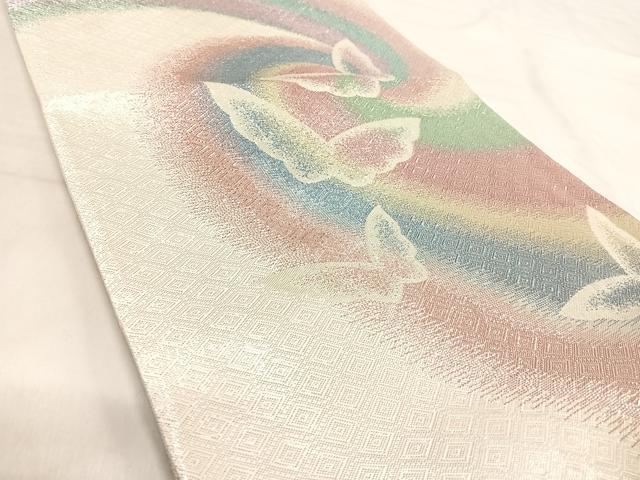 平和屋着物◎リチャード・クレイダーマン　佐賀錦　六通柄袋帯　流水舞蝶文　金銀糸　正絹　逸品　AABJ0637yx