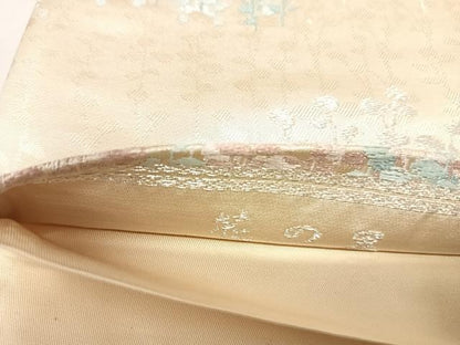 平和屋着物◎六通柄袋帯　唐織　花の里　銀糸　正絹　逸品　AABJ0640yx