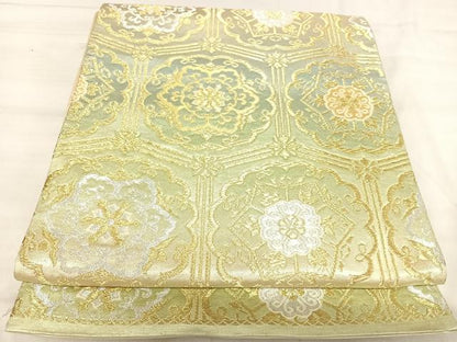 平和屋着物◎六通柄袋帯　飾花文　金銀糸　正絹　逸品　AABJ0647yx