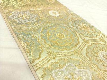 平和屋着物◎六通柄袋帯　飾花文　金銀糸　正絹　逸品　AABJ0647yx
