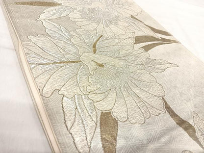 平和屋着物◎六通柄袋帯　花づくし　金銀糸　正絹　逸品　AABJ0648yx