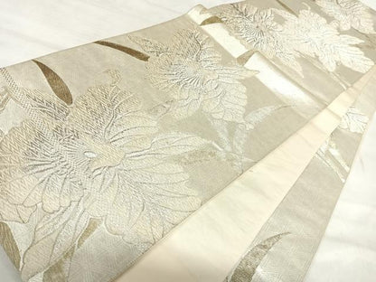 平和屋着物◎六通柄袋帯　花づくし　金銀糸　正絹　逸品　AABJ0648yx