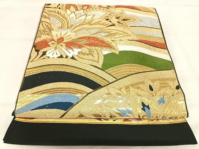 平和屋着物◎六通柄袋帯　唐織　更紗花文　金銀糸　正絹　逸品　AABJ0650yx
