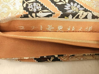 平和屋着物◎六通柄　本袋帯　唐織　コプト菱更紗文様　金銀糸　正絹　逸品　aabj0651yx