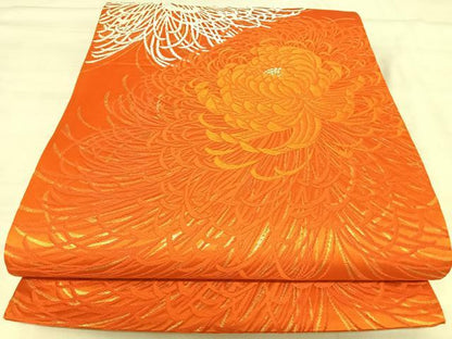平和屋着物◎六通柄袋帯　唐織　乱菊　金銀糸　正絹　逸品　AABJ0662yx