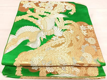 平和屋着物◎六通柄袋帯　鳳凰花文　金銀糸　正絹　逸品　AABJ0672yx