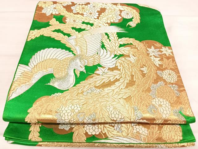 平和屋着物◎六通柄袋帯　鳳凰花文　金銀糸　正絹　逸品　AABJ0672yx