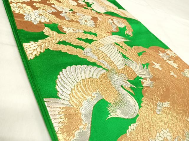 平和屋着物◎六通柄袋帯　鳳凰花文　金銀糸　正絹　逸品　AABJ0672yx