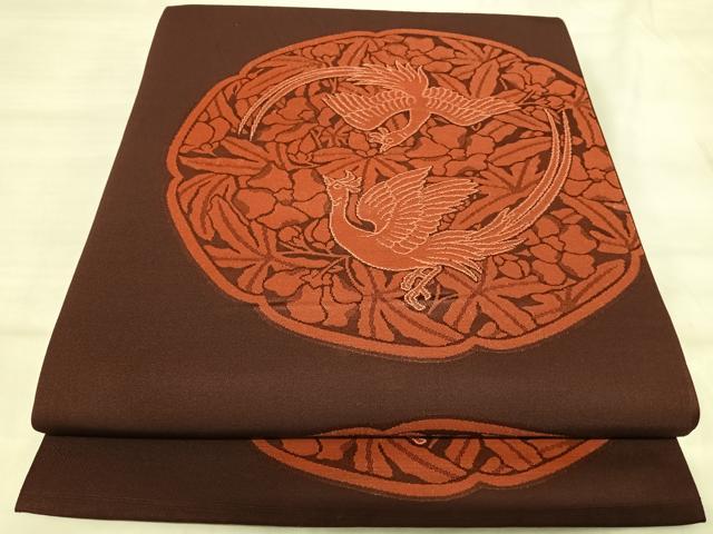平和屋着物◎六通柄袋帯　鳳凰花文　正絹　逸品　AABJ0676yx