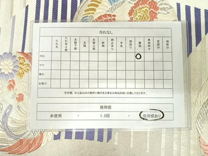 平和屋着物◎西陣　六通柄袋帯　唐織　鳳凰花丸文　金銀糸　正絹　逸品　AABJ0678yx