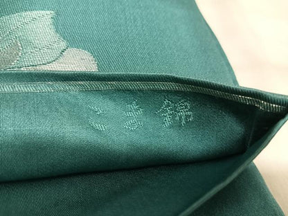 平和屋着物◎六通柄　京袋帯　こま錦　舞花文　銀糸　正絹　逸品　AABJ0685yx