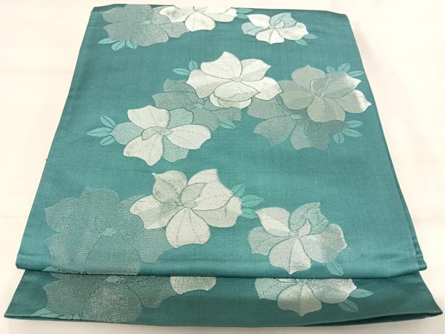 平和屋着物◎六通柄　京袋帯　こま錦　舞花文　銀糸　正絹　逸品　AABJ0685yx