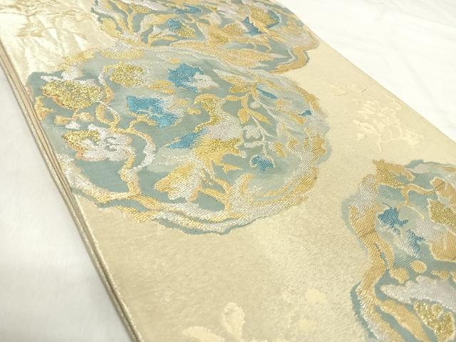 平和屋着物◎六通柄袋帯　花鳥文　金銀糸　正絹　逸品　AABJ0697yx