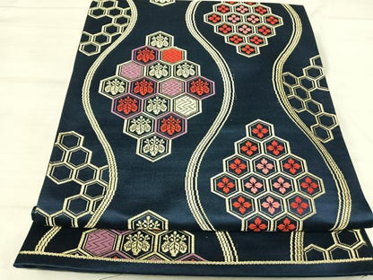 平和屋着物◎六通柄袋帯　唐織　立涌吉祥文　金糸　正絹　逸品　AABJ0702yx