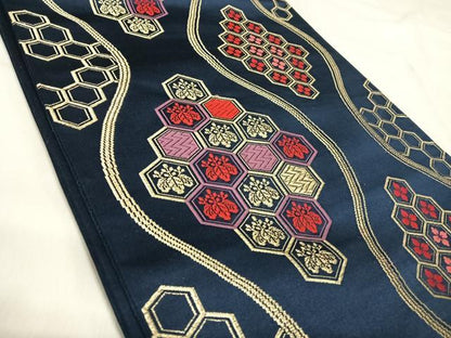 平和屋着物◎六通柄袋帯　唐織　立涌吉祥文　金糸　正絹　逸品　AABJ0702yx