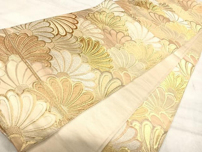 平和屋着物◎六通柄袋帯　花づくし　金銀糸　正絹　逸品　AABJ0705yx