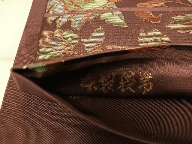 平和屋着物◎六通柄　本袋帯　更紗花文　金糸　正絹　逸品　AABJ0710yx