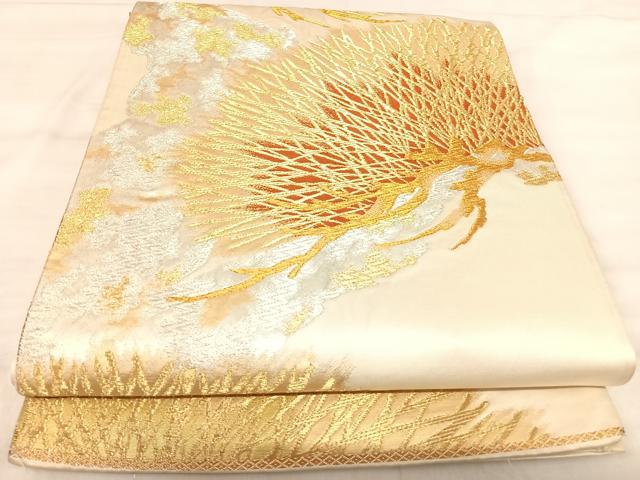 平和屋着物◎六通柄袋帯　松文　金銀糸　正絹　逸品　AABJ0718yx