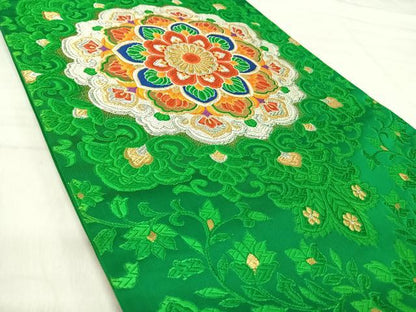 平和屋着物◎六通柄袋帯　唐織　正倉院花文　金銀糸　正絹　逸品　AABJ0728yx
