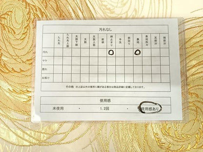 平和屋着物◎六通柄袋帯　根柳　金糸　正絹　逸品　AABJ0746yx