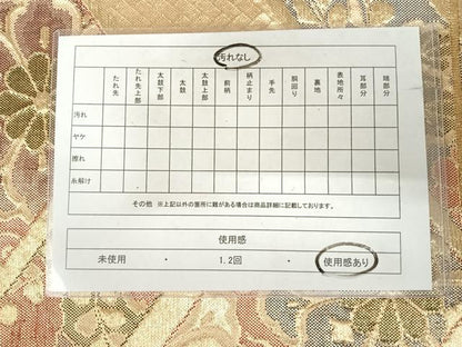 平和屋着物◎佐賀錦　六通柄袋帯　花唐草文　金糸　正絹　逸品　AABJ0748yx