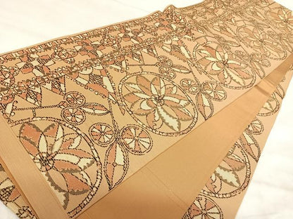 平和屋着物◎全通柄　京袋帯　花丸文　金糸　正絹　逸品　AABJ0749yx