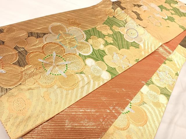 平和屋着物◎佐賀錦　六通柄袋帯　舞花文　金銀糸　正絹　逸品　AABJ0751yx