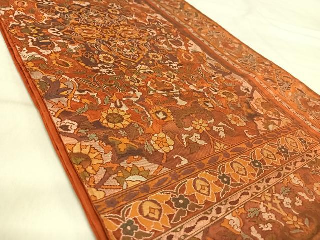 平和屋着物◎六通柄袋帯　更紗花間道　正絹　逸品　AABJ0759yx