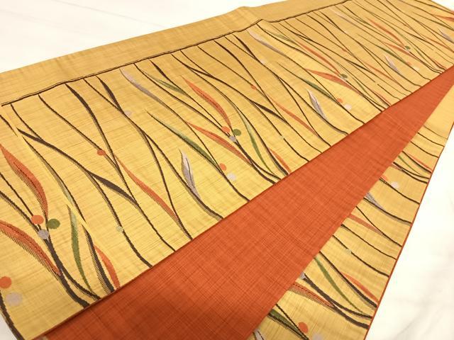 平和屋着物◎六通柄袋帯　南天文　正絹　逸品　AABJ0768yx