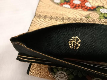 平和屋着物◎六通柄　本袋帯　唐織　流水花桐文　金糸　正絹　逸品　AABJ0780yx