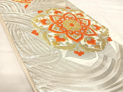 平和屋着物◎六通柄袋帯　唐織　正倉院花文　金銀糸　正絹　逸品　AABJ0792yx