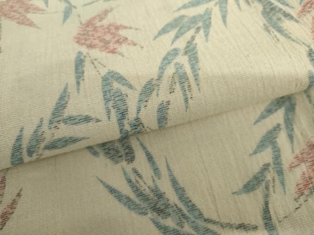 平和屋着物＊夏物　小紋　枝葉文　AABJ0802cs