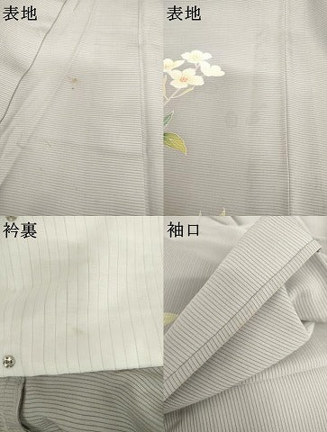 平和屋着物＊夏物　訪問着　絽　友禅　枝花文　暈し染め　ロング丈　正絹　逸品　AABJ0807cs