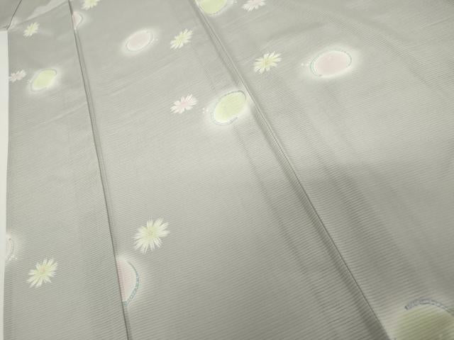 平和屋着物＊夏物　小紋　絽　舞花文　ほたる暈し　正絹　逸品　AABJ0808cs