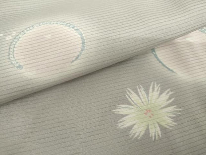 平和屋着物＊夏物　小紋　絽　舞花文　ほたる暈し　正絹　逸品　AABJ0808cs
