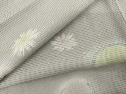 平和屋着物＊夏物　小紋　絽　舞花文　ほたる暈し　正絹　逸品　AABJ0808cs