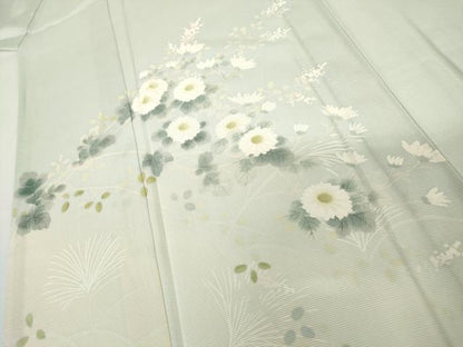平和屋着物＊夏物　訪問着　絽　手描き　枝花文　暈し染め　正絹　逸品　AABJ0809cs