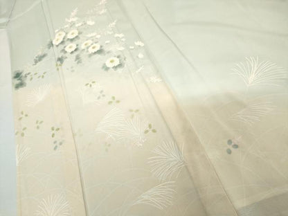 平和屋着物＊夏物　訪問着　絽　手描き　枝花文　暈し染め　正絹　逸品　AABJ0809cs