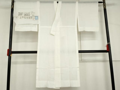 平和屋着物＊夏物　小千谷本麻絽　長襦袢　色無地　胡粉色　吉新織物謹製　証紙付き　未使用　AABJ0810cs