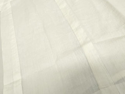 平和屋着物＊夏物　小千谷ちぢみ　長襦袢　色無地　生成り色　吉新織物謹製　証紙付き　AABJ0813cs