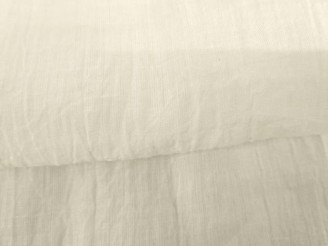 平和屋着物＊夏物　小千谷ちぢみ　長襦袢　色無地　生成り色　吉新織物謹製　証紙付き　AABJ0813cs