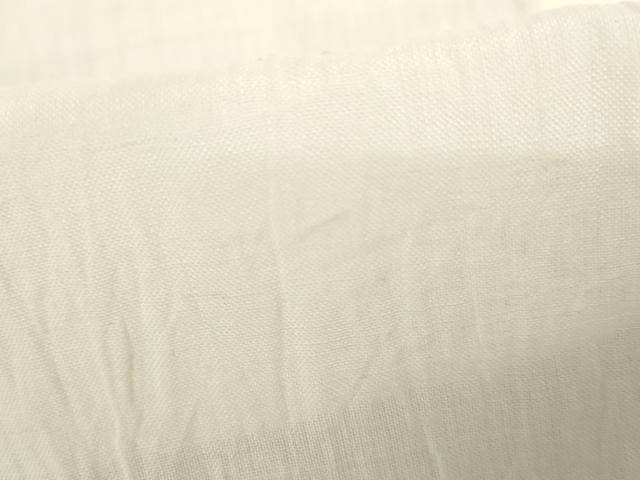 平和屋着物＊夏物　小千谷ちぢみ　長襦袢　色無地　生成り色　吉新織物謹製　証紙付き　AABJ0813cs